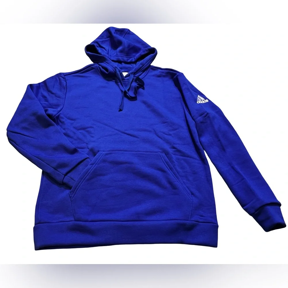 Adidas Fleece Hoodie Royal Blue embroidered Logo‎ Pullover Women’s Size Small